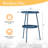 Round 2 Tier Patio Small Side Table, Metal Coffee Table For Indoor Outdoor, Blue-2289595