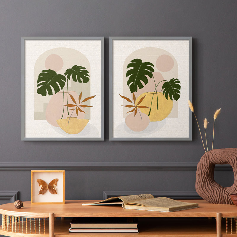 «Simple Nature Sunset I», reproduction encadrée de qualité supérieure - prête à être accrochée - aucun clou requis - aucun clou requis