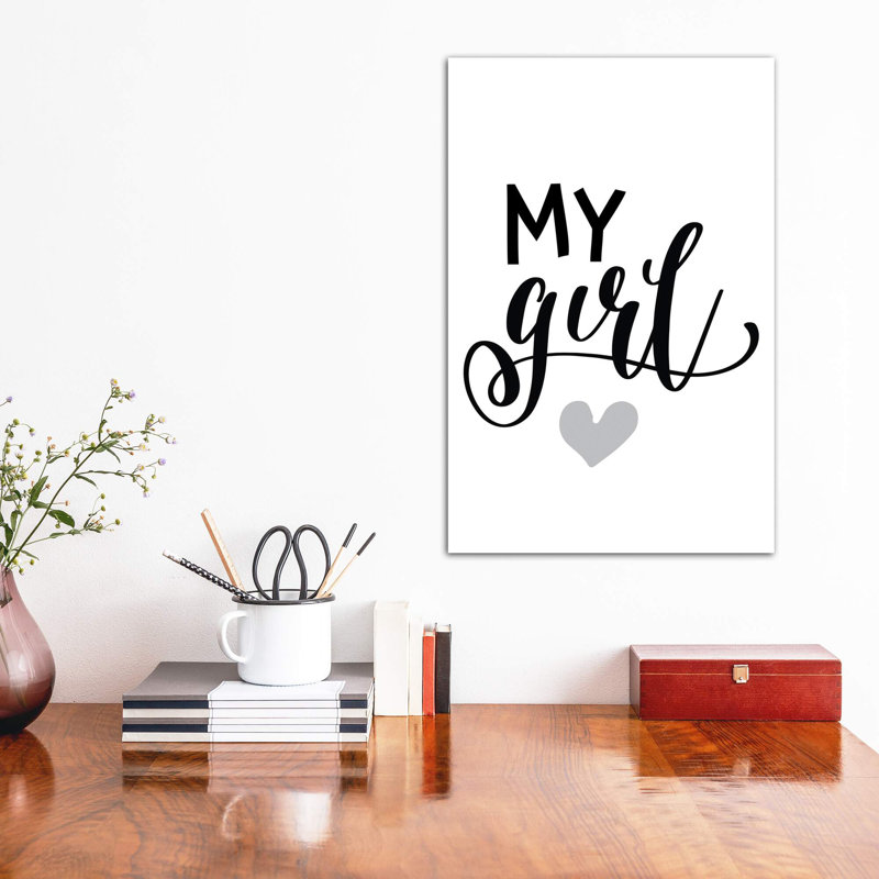 «My Girl», reproduction d'art textuel, H 48 po x l 32 po x P 1,5 po, Toile tendue, Pas de tapis