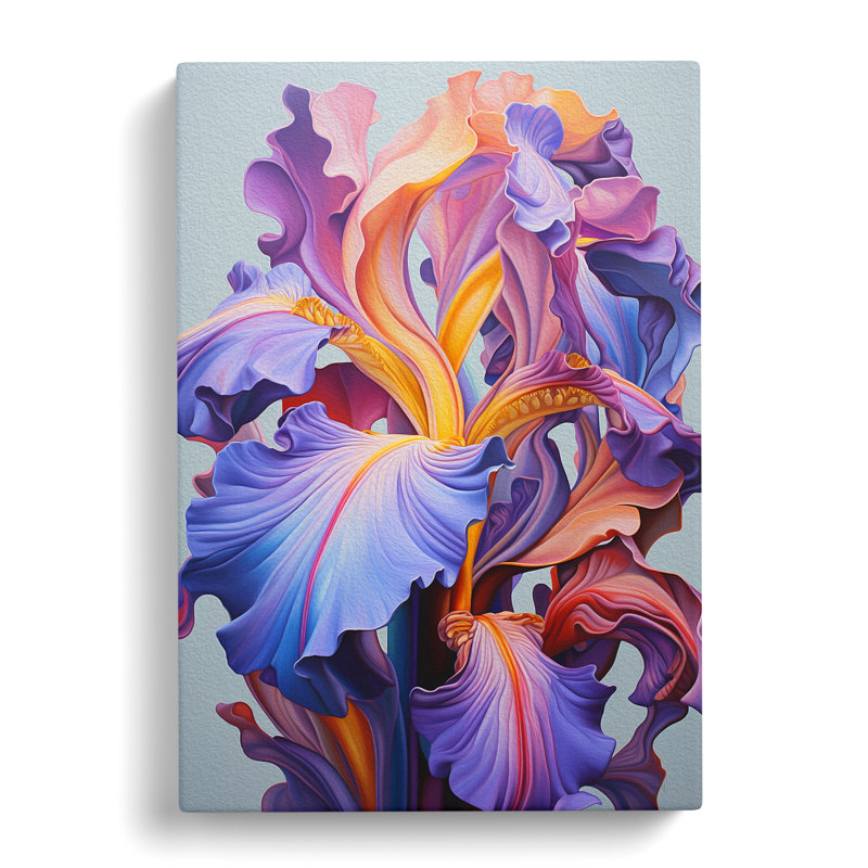 Iris Flower Hard Edge - Wrapped Canvas, 50cm H x 35cm W x 3cm D