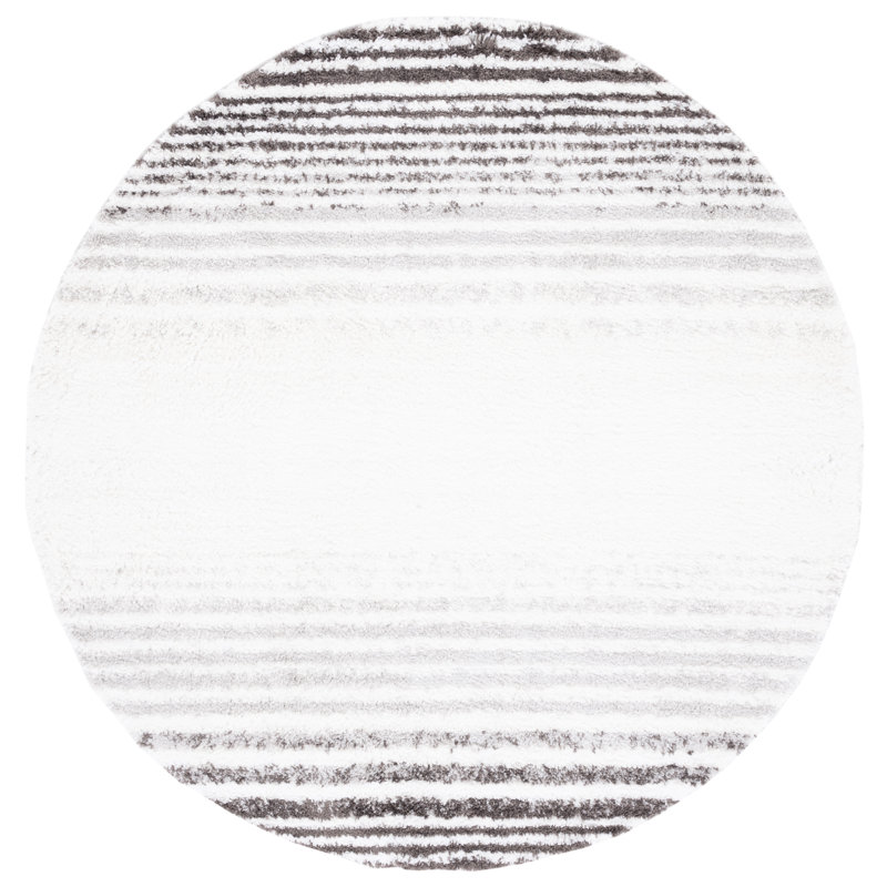 Berber Shag Performance Striped Rug, Round 7'