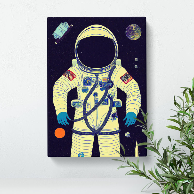Vintage Astronaut No.3 - Wrapped Canvas, 50cm H x 35cm W x 3cm D