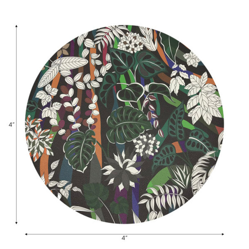 Sous-verres ronds en cuir Sabi Jungle Chocolatte Vegan, Chocolat