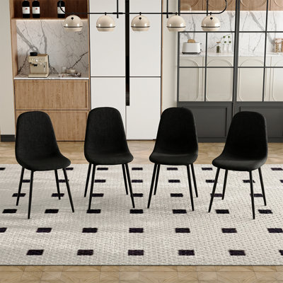 Upholstered Side Chairs With Metal Legs,Armless Dining Chair For Living Room,Kitchen,Dining Room