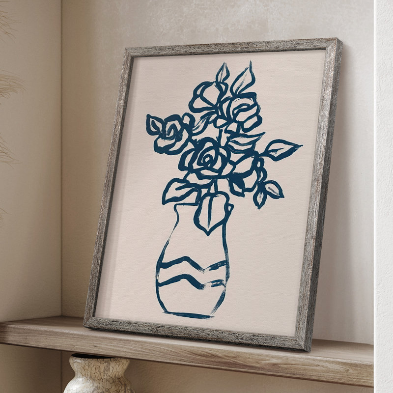 Marine Plant Sketches I, reproduction encadrée - bois massif, H 11 po x l 9 po