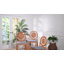 Chaise de salle à manger en rotin naturel Bali & Pari avec coussin - Siège d'appoint bistro en osier tressé à la main avec dossier en forme de soleil
