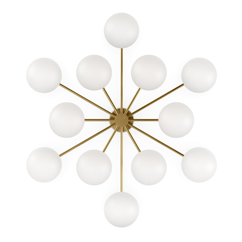 Orion Round Chandelier-Black Gunmetal, Burnished Brass, White