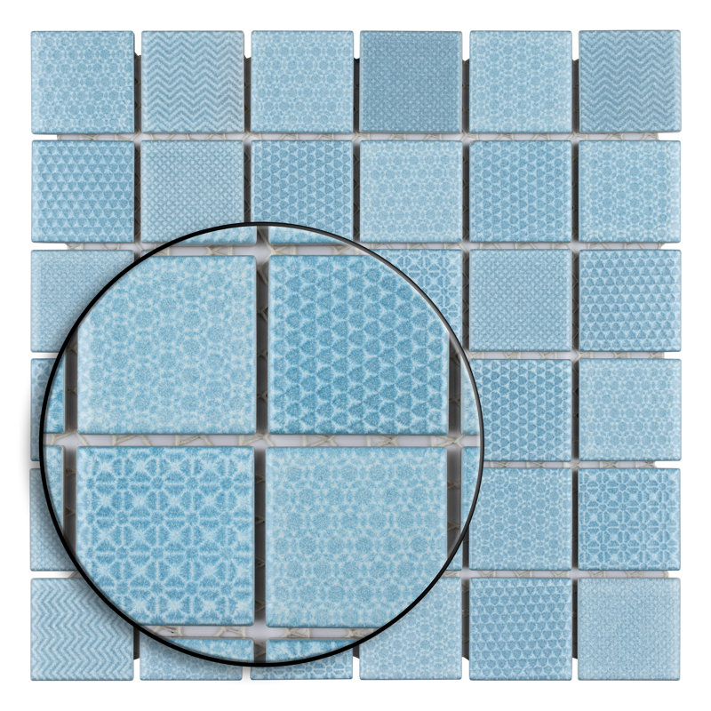 Celadon 1.84" x 1.84" Porcelain Grid Mosaic Wall & Floor Tile