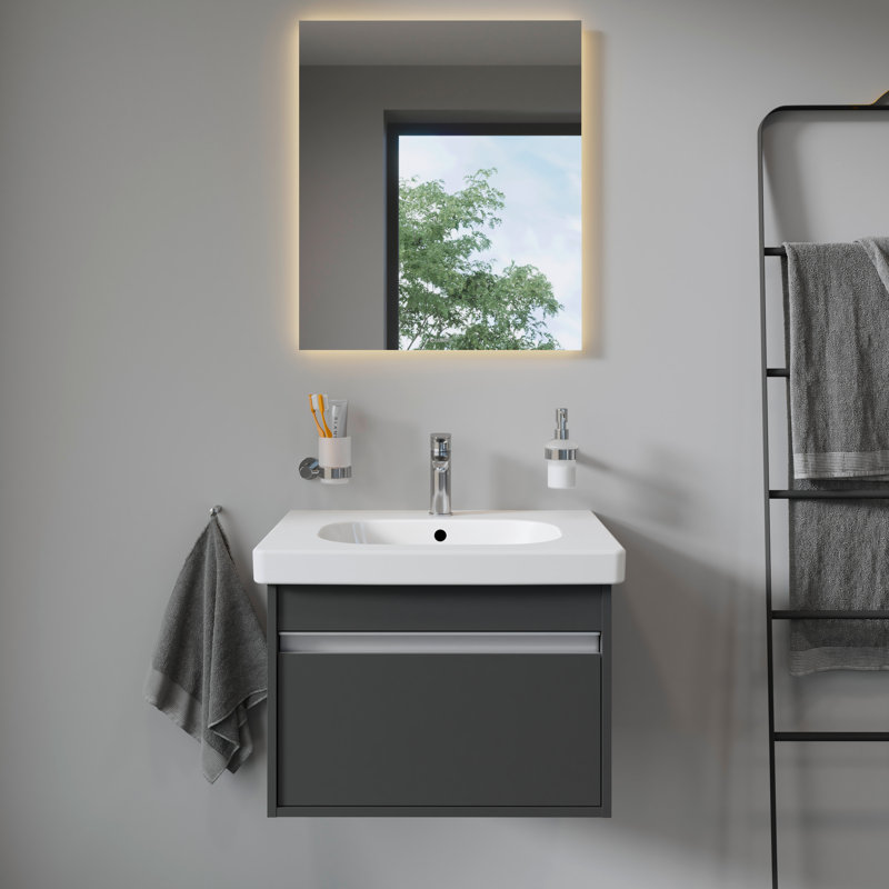 Duravit D-Code Ceramic 26" Wall Mount Bathroom Sink with Overflow