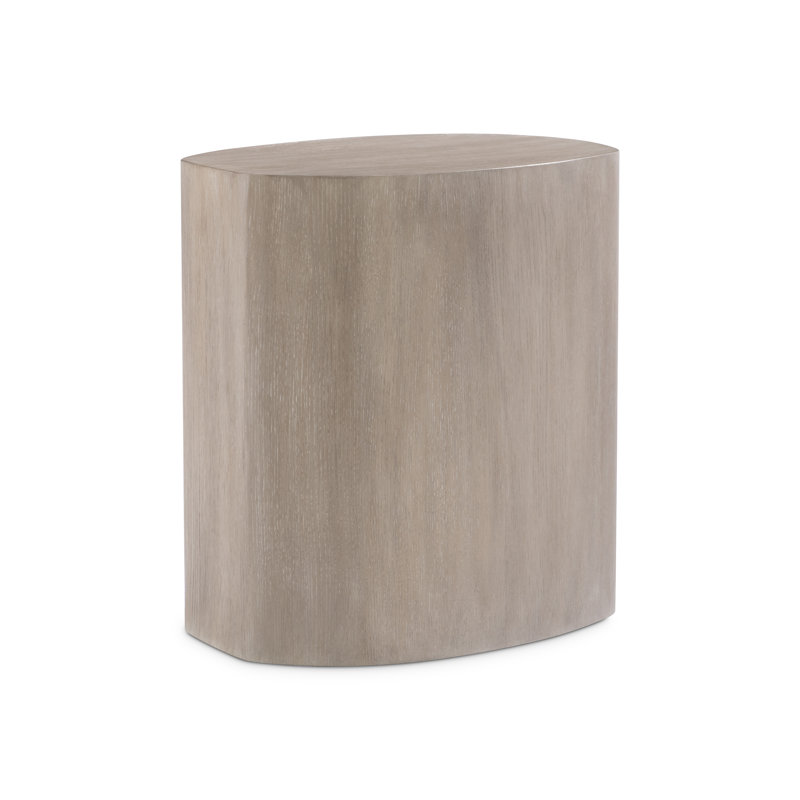 Tawny Brown Oak Veneer Round Side Table