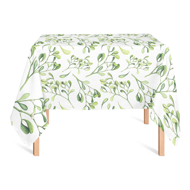 Nappe aquarelle feuilles et baies grises 2, Vert