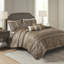 6 pièces courtepointe brune et dorée - tissu double / grand, motifs à rayures, coutures, coussins décoratifs, pops, literie lavable-120944633