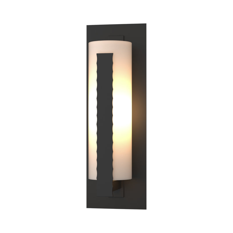 Plafonnier encastré d'extérieur à barre verticale forgée 1 lumière, Or côtier, 1 ampoule à culot moyen B10 de 60 W