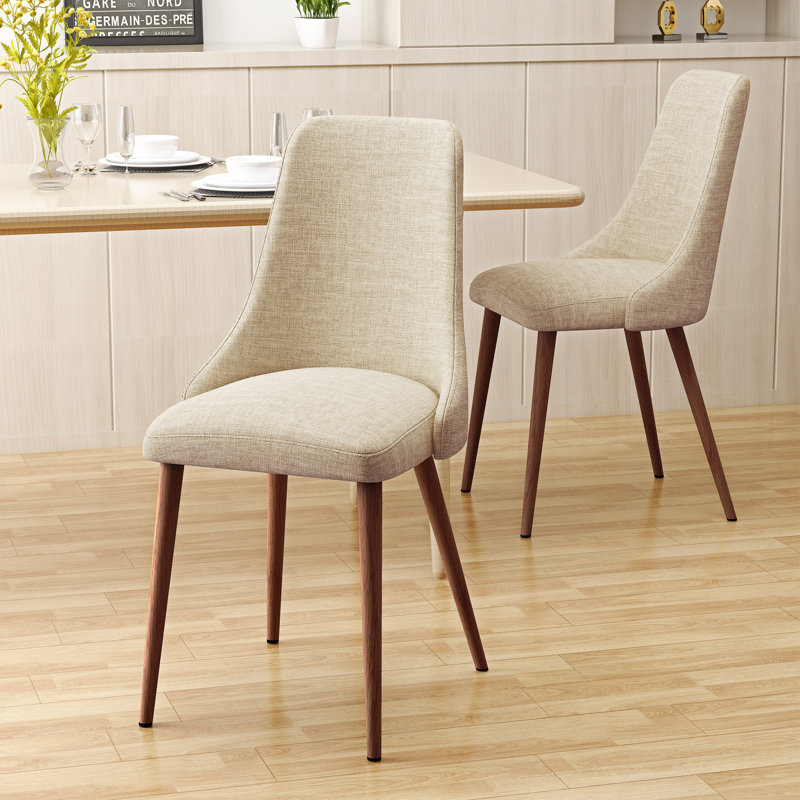 Chaise de salle à manger, chaise rembourrée, Blé / brun foncé