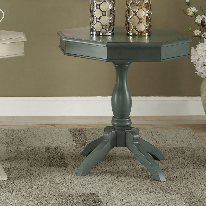 Mukai End Table, Antique Teal
