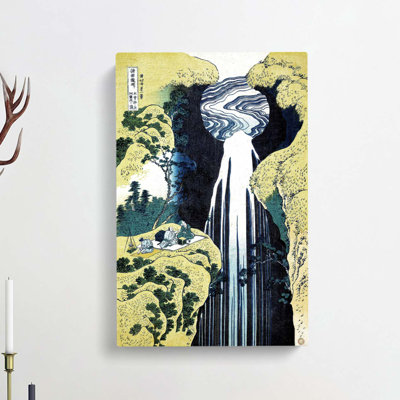 The Waterfall Of Amida Behind The Kiso Road by Katsushika Hokusai - Wrapped Canvas