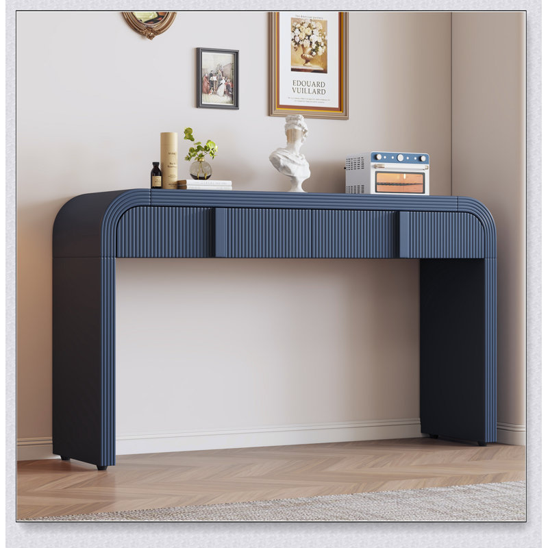 Console unique à silhouette arrondie et surface lisse, Marine