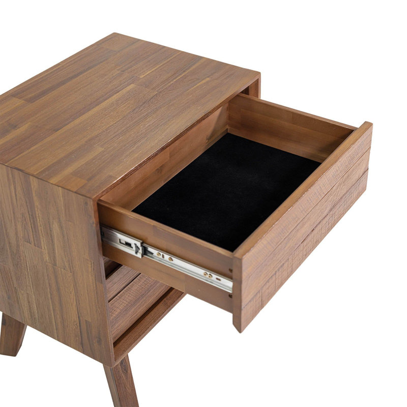 Seatonville 2-Drawer Acacia Nightstand