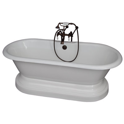 Columbus 61'' x 31'' Freestanding Soaking Cast Iron Bathtub with Faucet