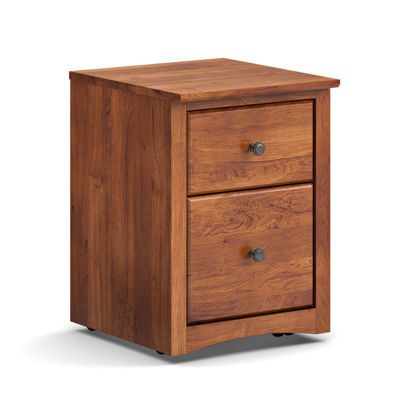 Malani 17.5'' Wide 2 -Drawer Solid Wood Mobile File Cabinet, Golden Pecan
