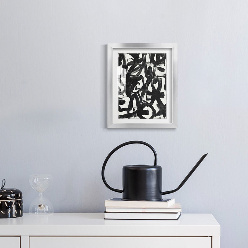 Graffiti Tangle II -Framed Print, Silver