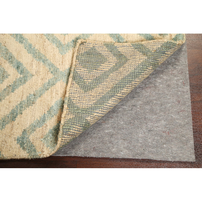 Tapis beige en jute noué à la main de conception unique 3 pi 11 po x 5 pi 9 po New Age