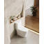 Toilette monobloc 1,1 / 1,6 GPF antimicrobienne, résistante aux fuites, à double chasse d'eau, certifiée CUPC, certifiée Water Sense, céramique, couleur blanche, siège à fermeture en douceur, hauteur confortable, fixation au sol, allongée 