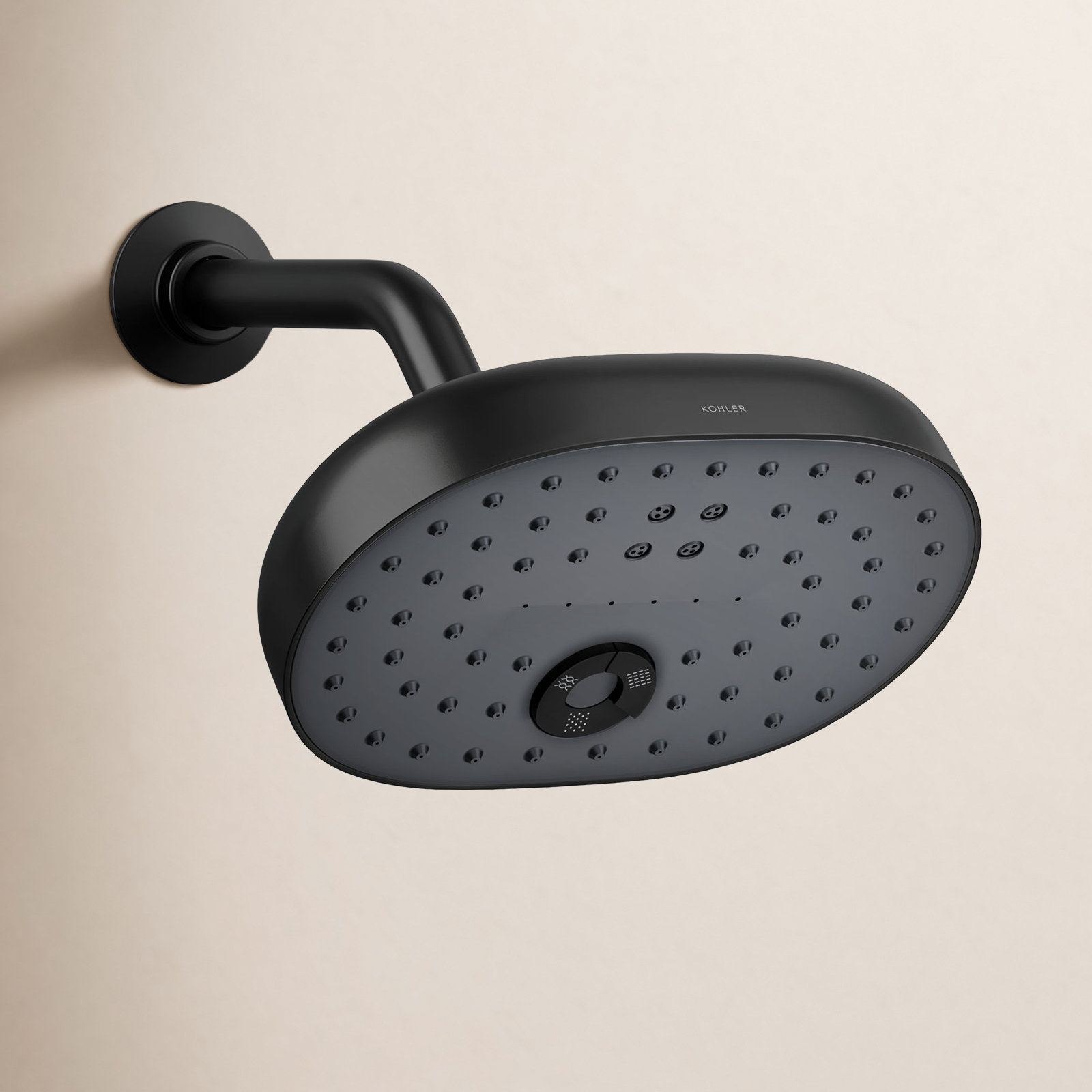 Statement 2.5 GPM Oval Multifunction Showerhead, Matte Black