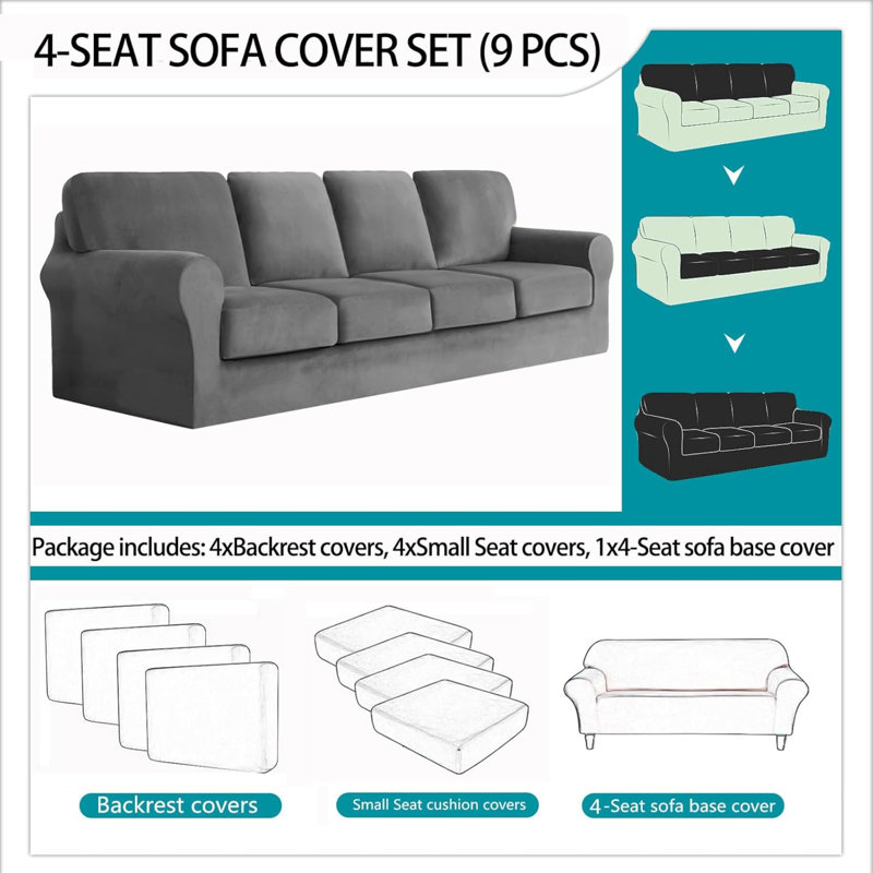 Outdoor Patio Sofa Cover, 20-27.5", Grey