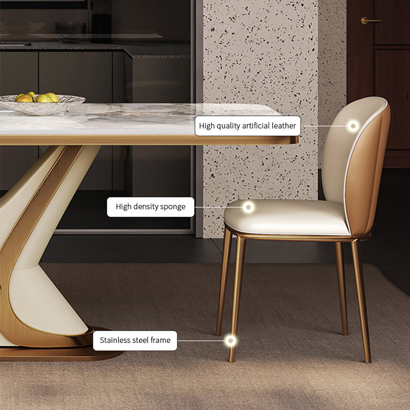 Ensemble de table rectangulaire luxueux de style italien, H 29,5 po x L 55,1 po x l 31,5 po