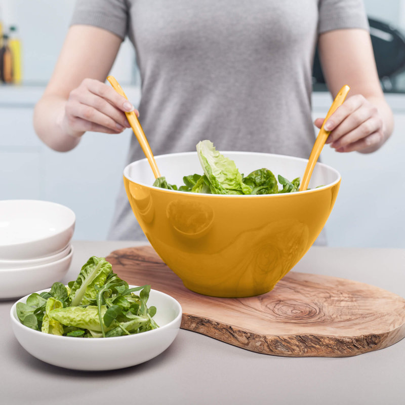 Melamine Salad Bowl and Server Set, Mustard
