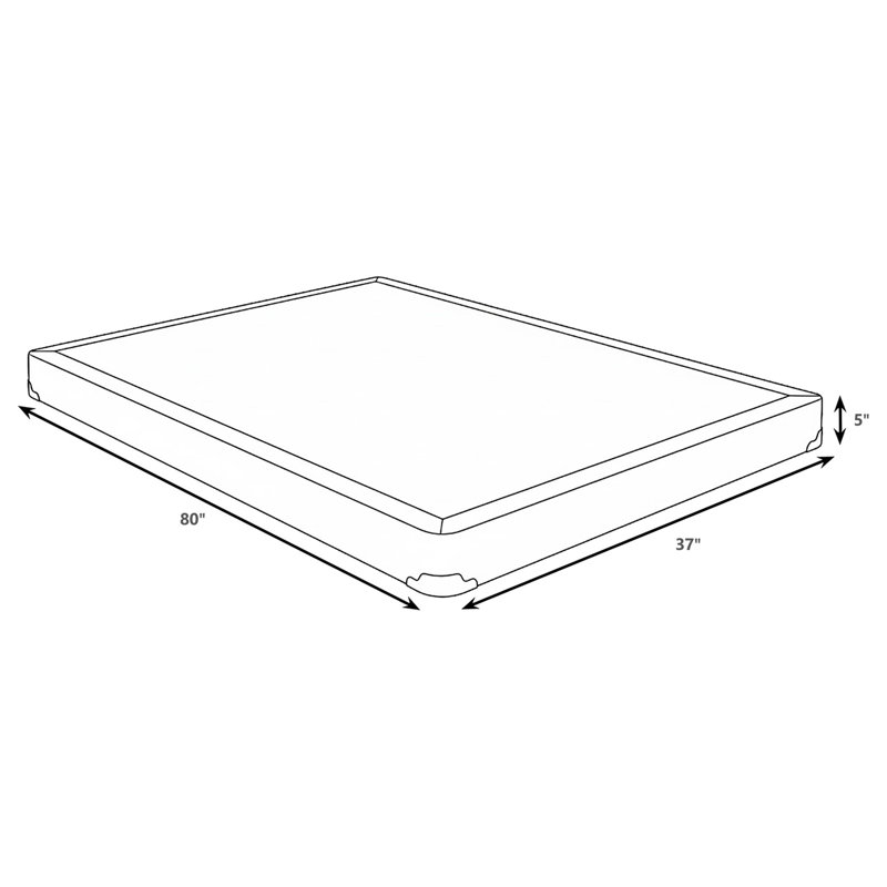 Sommier tapissier gris à profil bas TG, 5", Twin XL