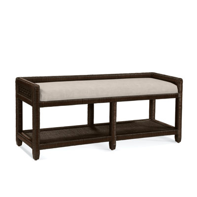 Glinda Wicker Shelves Storage Bench by Birch Lane