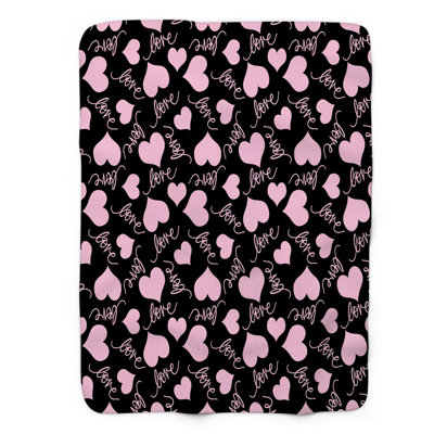 Cœur foncé - couverture sherpa 1 pièce de qualité supérieure 0163