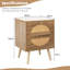 40cm W Solid + Manufactured Wood Bedside Table