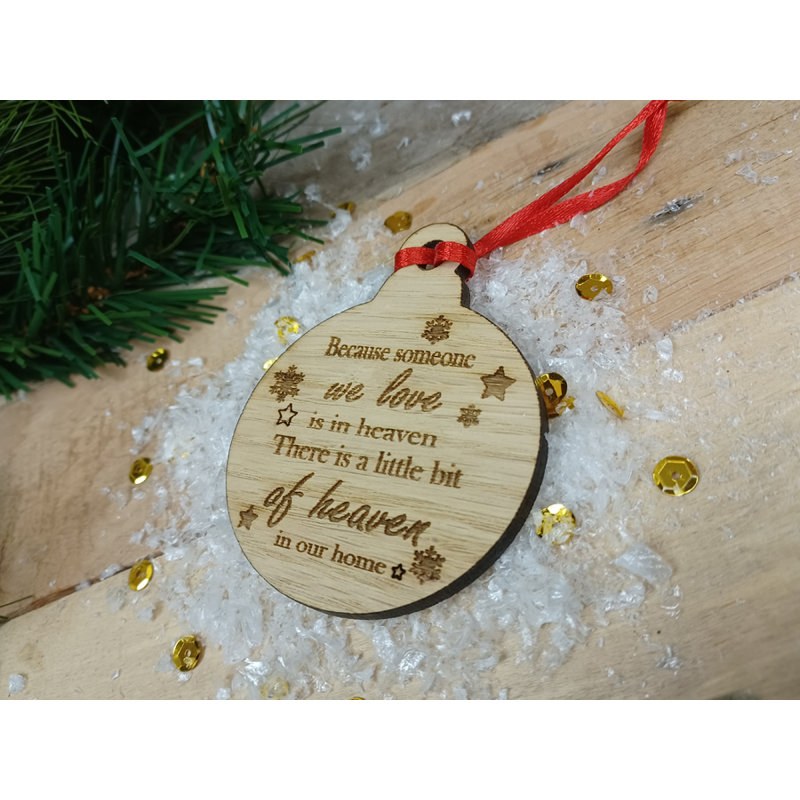 8cm Handmade Wood Bauble