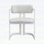 Ensemble de 2 chaises de salle à manger rembourrées, assise en tissu confortable avec structure en métal blanc robuste, idéale pour les repas modernes