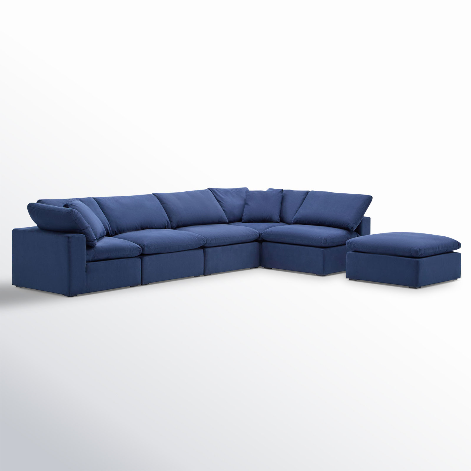 Calana Cloud Modular Sectional, Navy, 6 Piece