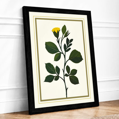 Yellow Flowering Stem Botanical - Framed Print