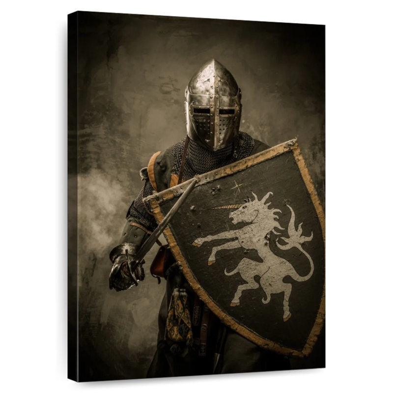 Mait Knight en armure brillante, H 24 po x l 16 po
