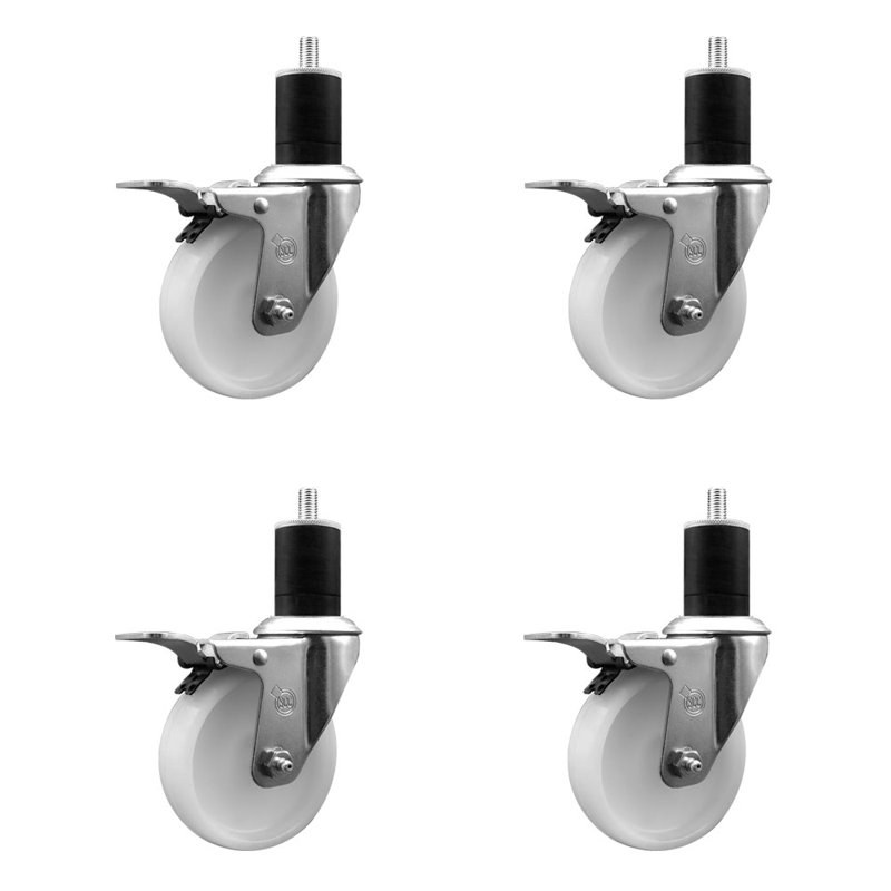 Ensemble de roulettes extensibles en nylon à tige pivotante de 1-3 / 4 pouces