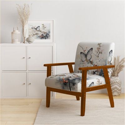 Chaise avec accoudoirs rembourrée Asian Art
