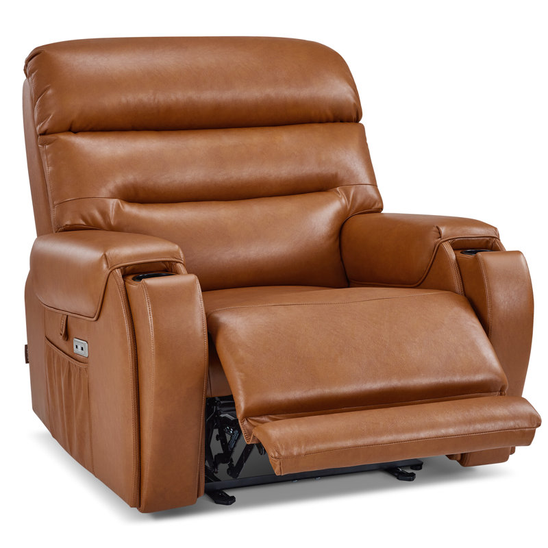 27" Seat Width Zero Gravity Power Recliner Chair with Vibration Massage and Heat, Adjustable Headrest, Orange