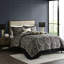 Couvre-lit pour grand lit 5 pièces - noir avec motif cachemire actualisé et texture douce et confortable-120264769-120264771