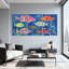 Animaux, ensemble de 3 reproductions d'art sur toile-510917478