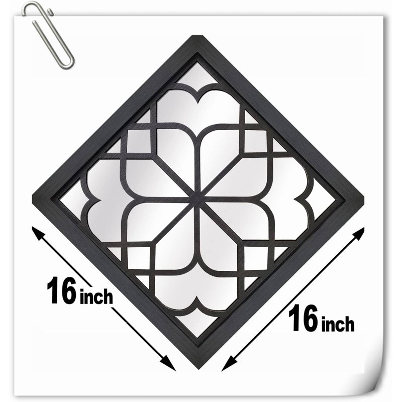 Fashion Wall Decor on Solid Wood, 1'' H x 16'' W x 16'' D, Black