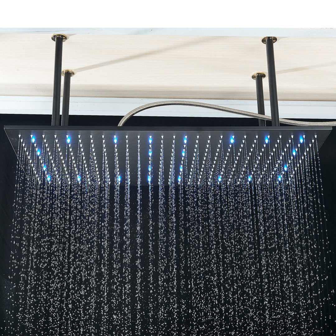 16x32 inch Rain Shower Head High Pressure LED Rainfall Top Sprayer Ceiling Mount Nabiyy 