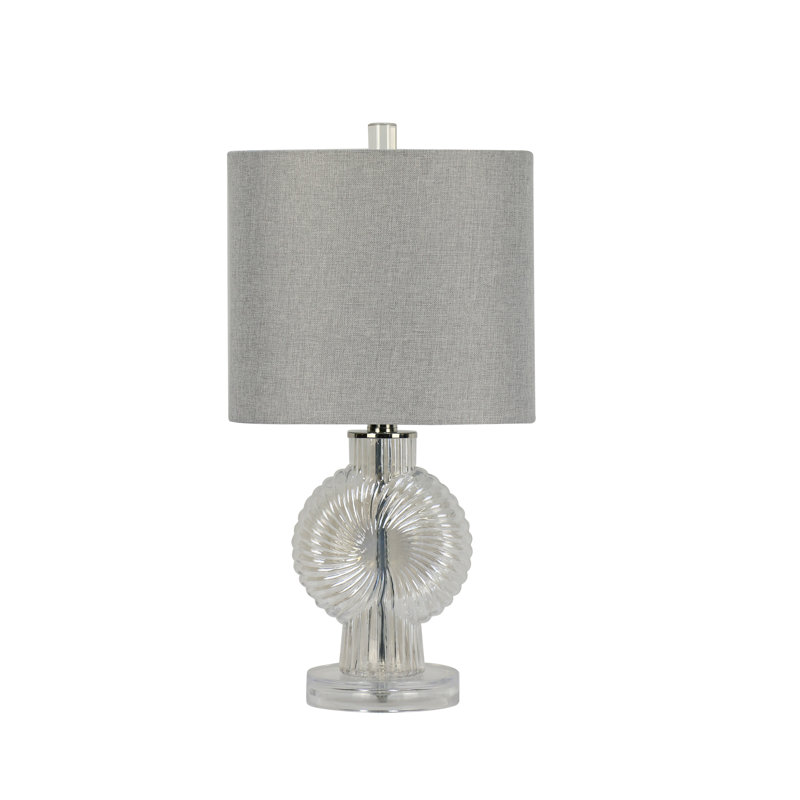 Lampe de table en cristal Kornilia, H 19,5 po x l 10,5 po x P 6,5 po