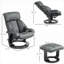  Fauteuil inclinable de massage en similicuir gris neutre avec repose-pieds, inclinaison manuelle pivotante à 360 ° pour un usage domestique
