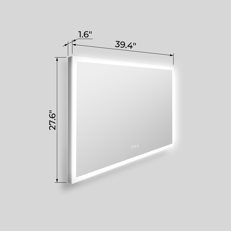 Streamline Rectangular Frameless LED Bathroom Vanity Mirror with Defogger, Dimmability, Color Temperature Change